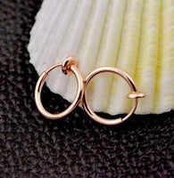 1 Pair 13mm Punk Goth False Hoop Earrings Septum Clip on Boby Nose Lip Ear Fake Piercing Rings Stud