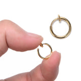 1 Pair 13mm Punk Goth False Hoop Earrings Septum Clip on Boby Nose Lip Ear Fake Piercing Rings Stud