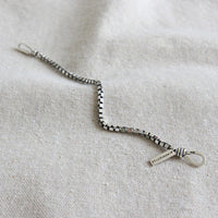 925 Sterling Silver Double Hook Box Chain Bracelet Thai Silver Punk Style Letter Couple Bracelet For Women Men S-B319