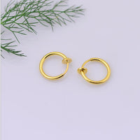 1 Pair 13mm Punk Goth False Hoop Earrings Septum Clip on Boby Nose Lip Ear Fake Piercing Rings Stud