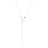 14K Silver Plated Love Heart Pave Pendant Necklace