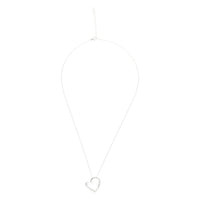 14K Silver Plated Love Heart Pave Pendant Necklace