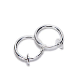 1 Pair 13mm Punk Goth False Hoop Earrings Septum Clip on Boby Nose Lip Ear Fake Piercing Rings Stud