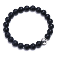 8mm Natural Beads Bracelets Football Sport Men Black Meditation Stone Women Prayer Jewelry Reiki Yoga adjustable Homme Bracelet