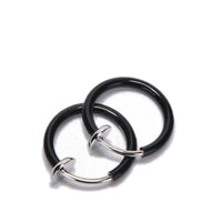 1 Pair 13mm Punk Goth False Hoop Earrings Septum Clip on Boby Nose Lip Ear Fake Piercing Rings Stud