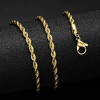 24inches Gold Silver Color Stainless Steel Cuban Link Chain Necklace For Men Jewerly Snake/Box/Hanging/Curb/Flat/Twist Chain