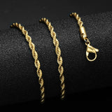 24inches Gold Silver Color Stainless Steel Cuban Link Chain Necklace For Men Jewerly Snake/Box/Hanging/Curb/Flat/Twist Chain