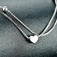 925 Sterling Silver Jewelry Love Peach Anklet Female Korean Fashion Foot Chain Multilayer Beach Beaded Anklet