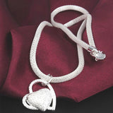 925 sterling silver jewelry exquisite fashion network heart heart pendant necklace girl women wedding wholesale jewelry