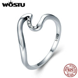 100% 925 Sterling Silver Wave Finger Rings for Women Wedding Engagement Party Sterling Silver Jewelry Gift