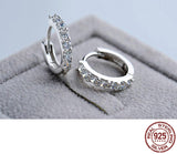 925 Sterling Silver Crystal Circle Earring For Women Making Jewelry Gift Wedding Party Engagement E024