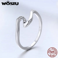 100% 925 Sterling Silver Wave Finger Rings for Women Wedding Engagement Party Sterling Silver Jewelry Gift