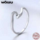 100% 925 Sterling Silver Wave Finger Rings for Women Wedding Engagement Party Sterling Silver Jewelry Gift