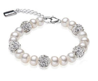 YIKALAISI Charm Bracelet Natural Freshwater Pearl 925 Sterling Silver