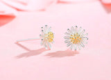 925 sterling silver needle small daisy earrings female small fresh sun flower ear jewelry