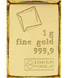 1 gram Gold Bar - Valcambi. (No Assay)